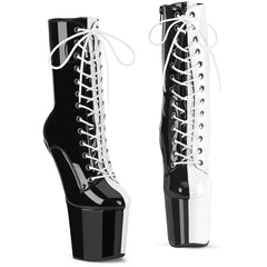 8 Inch Heelless CRAZE-1040TT Black White