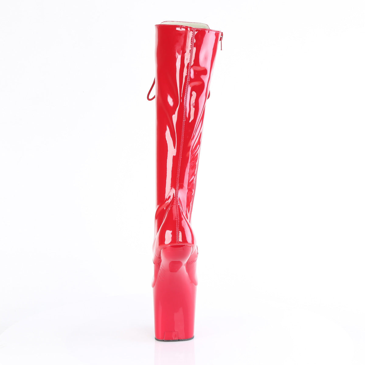 8 Inch Heelless CRAZE-2023 Red Stretch Patent