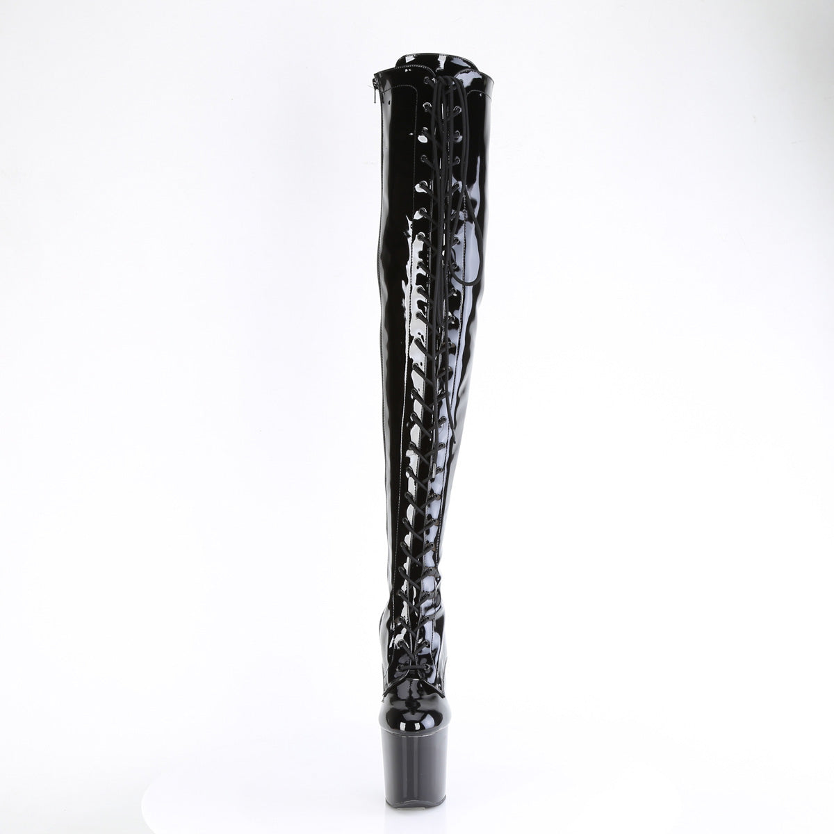8 Inch Heelless CRAZE-3023 Black Patent