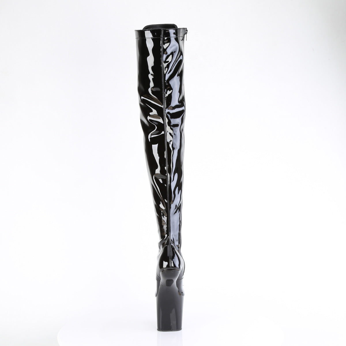 8 Inch Heelless CRAZE-3023 Black Patent