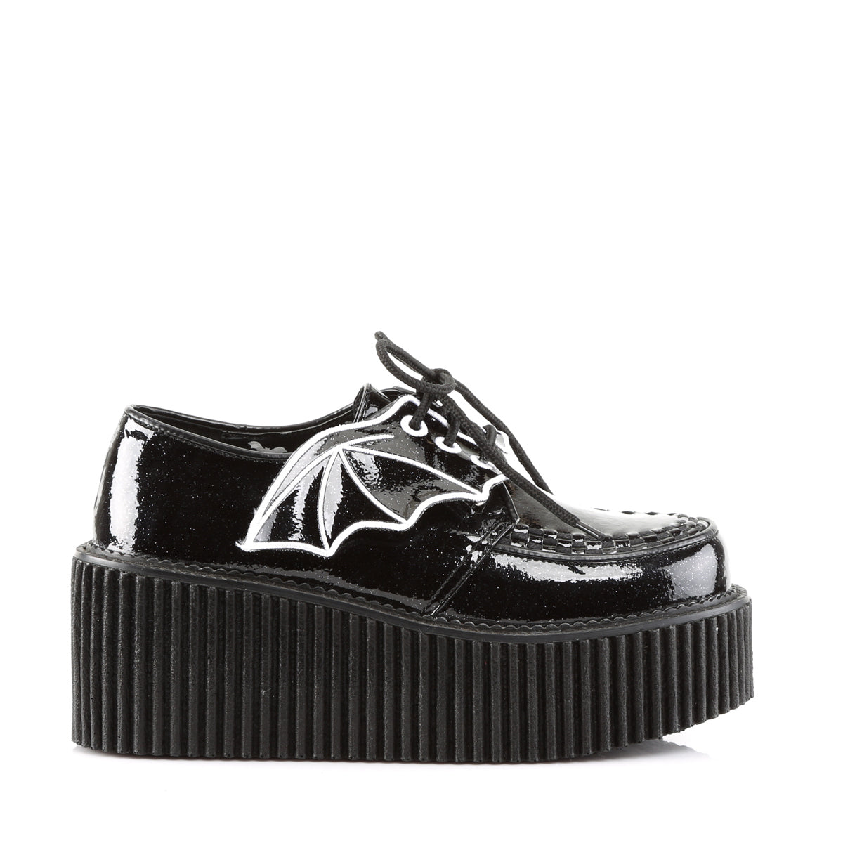 3 Inch Platform CREEPER-205 Black Glitter