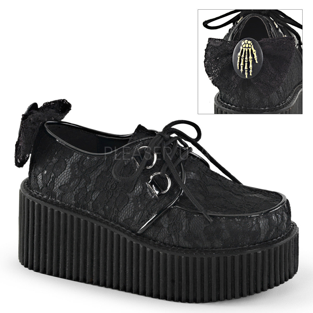 Demonia,Demonia CREEPER-212 Black Vegan Leather Creepers - Shoecup.com