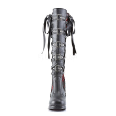 Demonia,DEMONIA CRYPTO-106 Black-Red Pu Vegan Boots - Shoecup.com