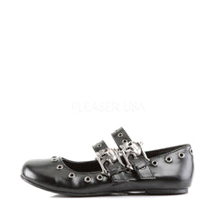 Demonia,DEMONIA DAISY-03 Black Pu Ballet Flats - Shoecup.com