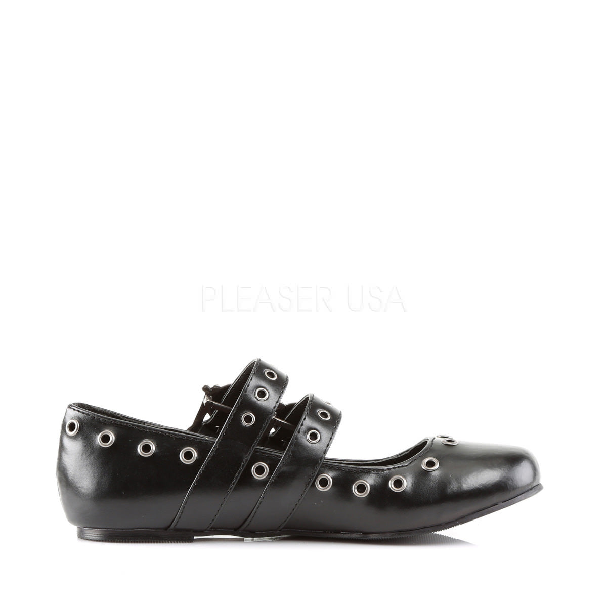 Demonia,DEMONIA DAISY-03 Black Pu Ballet Flats - Shoecup.com