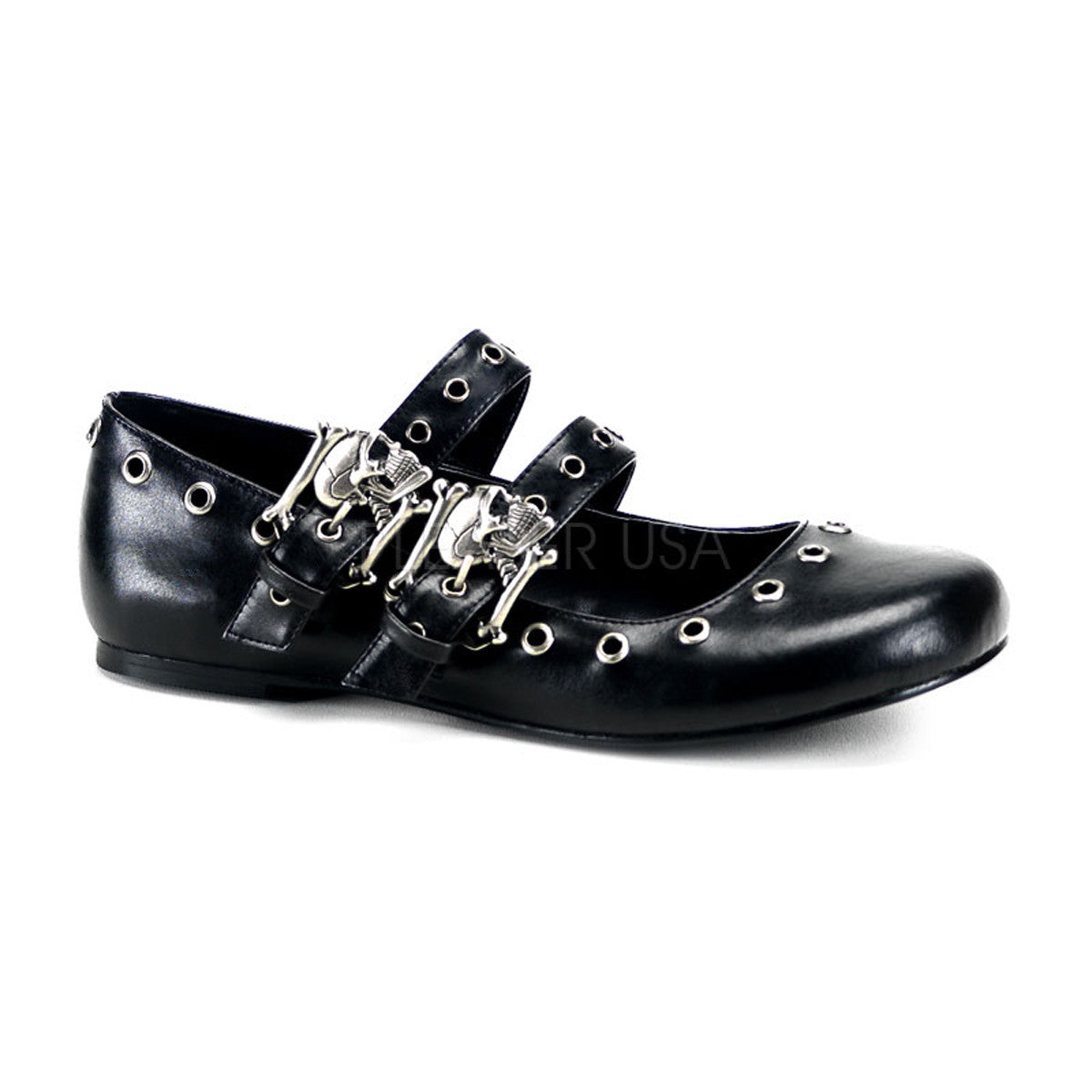 Demonia,DEMONIA DAISY-03 Black Pu Ballet Flats - Shoecup.com