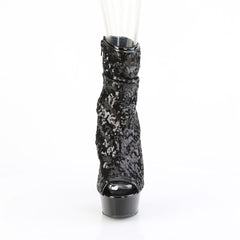 6 Inch Heel DELIGHT-1008SQ Black Sequins