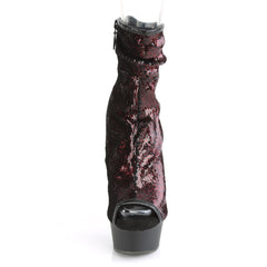 6 Inch Heel DELIGHT-1008SQ Burgundy Sequins
