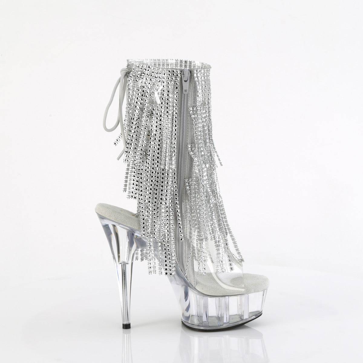 6 Inch Heel DELIGHT-1017RSF Clear Silver
