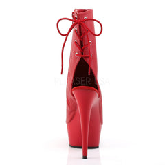 PLEASER DELIGHT-1018 Red Pu-Red Ankle Boots
