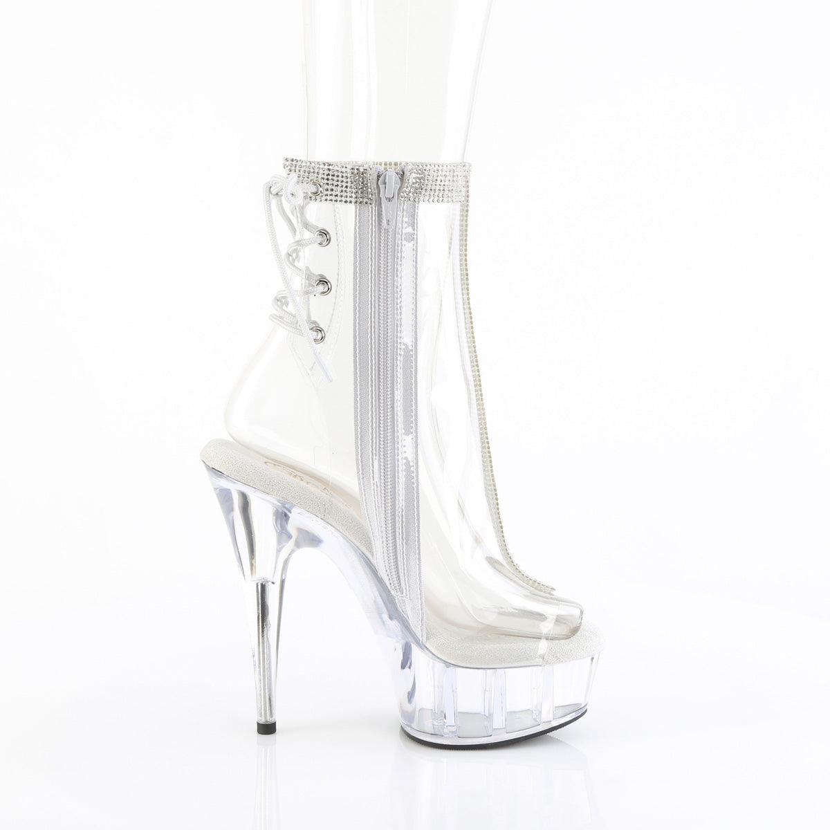 6 Inch Heel DELIGHT-1018C-2RS Clear Rhinestone