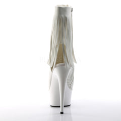 Pleaser DELIGHT-1019 White Pu Open Toe Ankle Boots