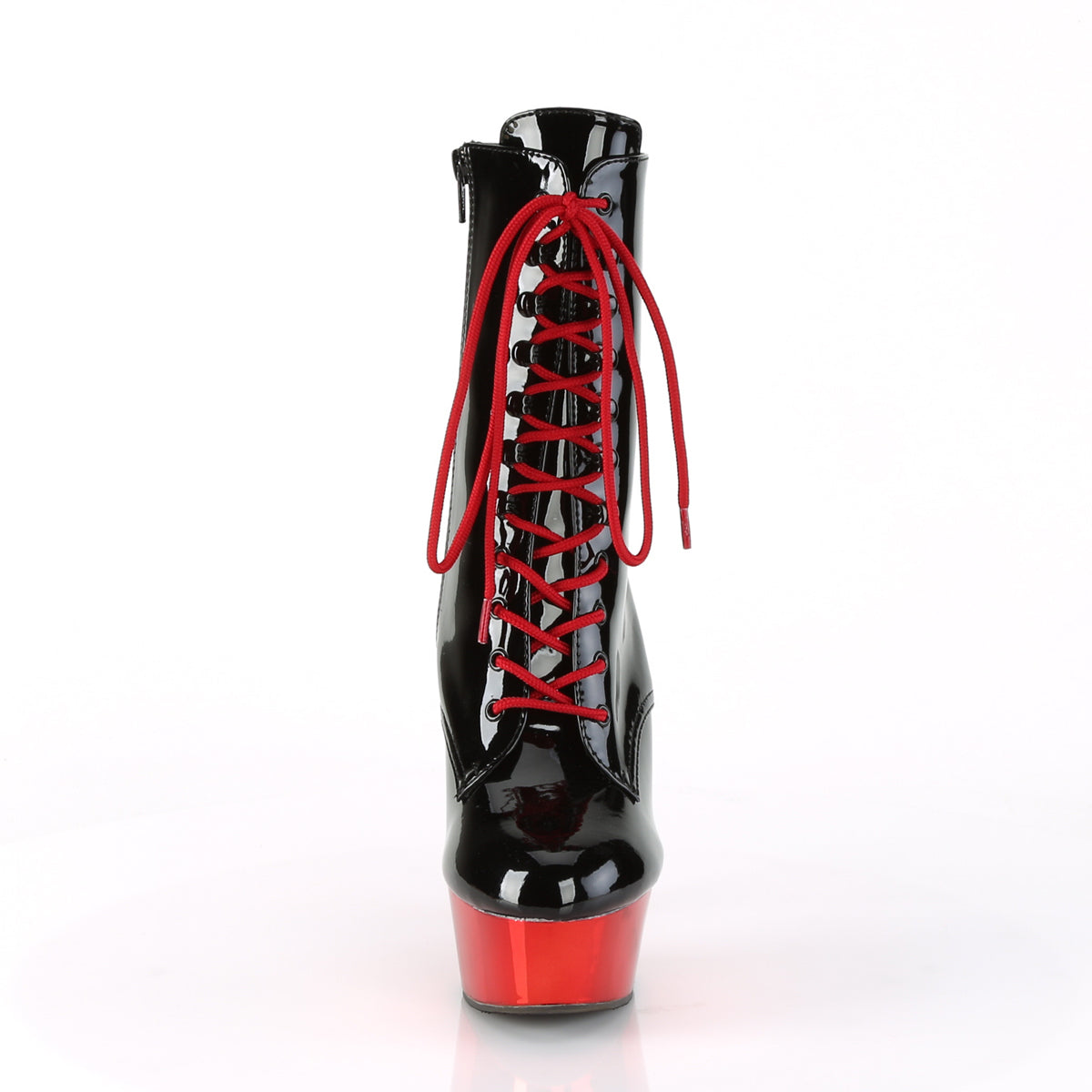 6 Inch Heel DELIGHT-1020 Black Pat Red Chrome