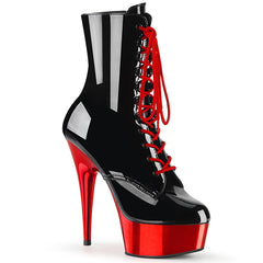 6" Heel DELIGHT-1020 Black Pat Red Chrome