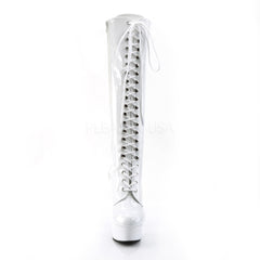 6 Inch Heel DELIGHT-2023 White Stretch Patent