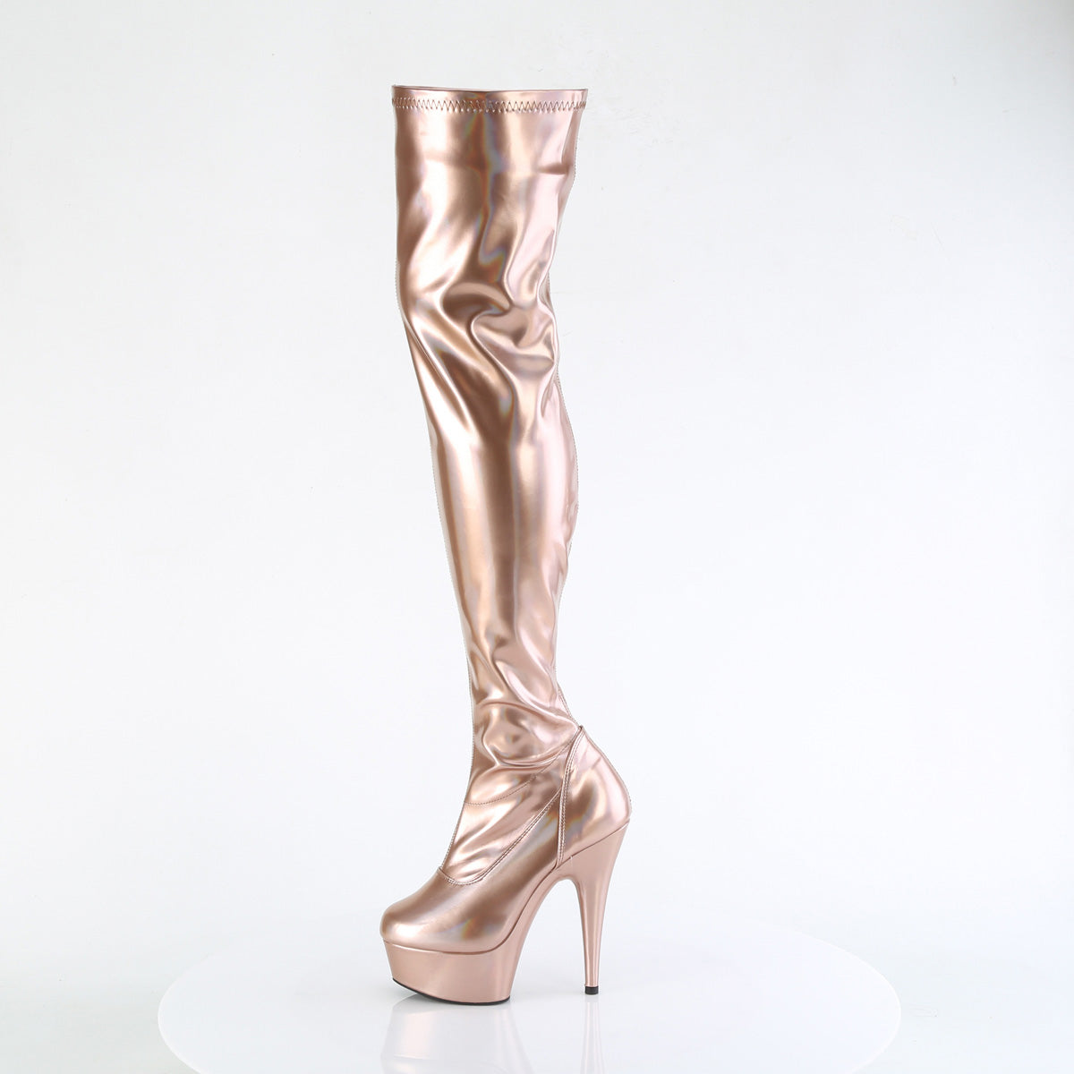 6 Inch Heel DELIGHT-3000HWR Rose Gold Holo