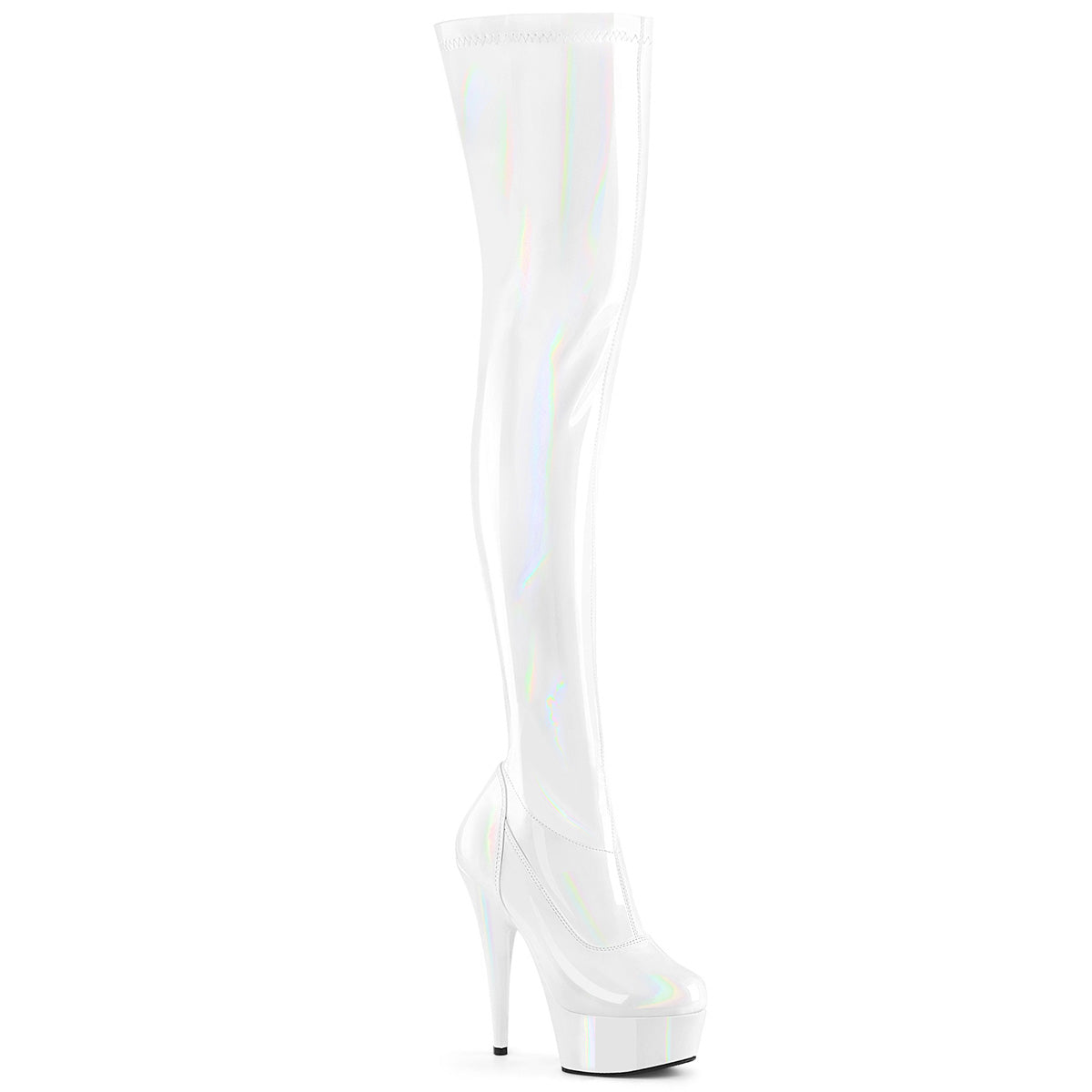 6 Inch Heel DELIGHT-3000HWR White Holo Patent