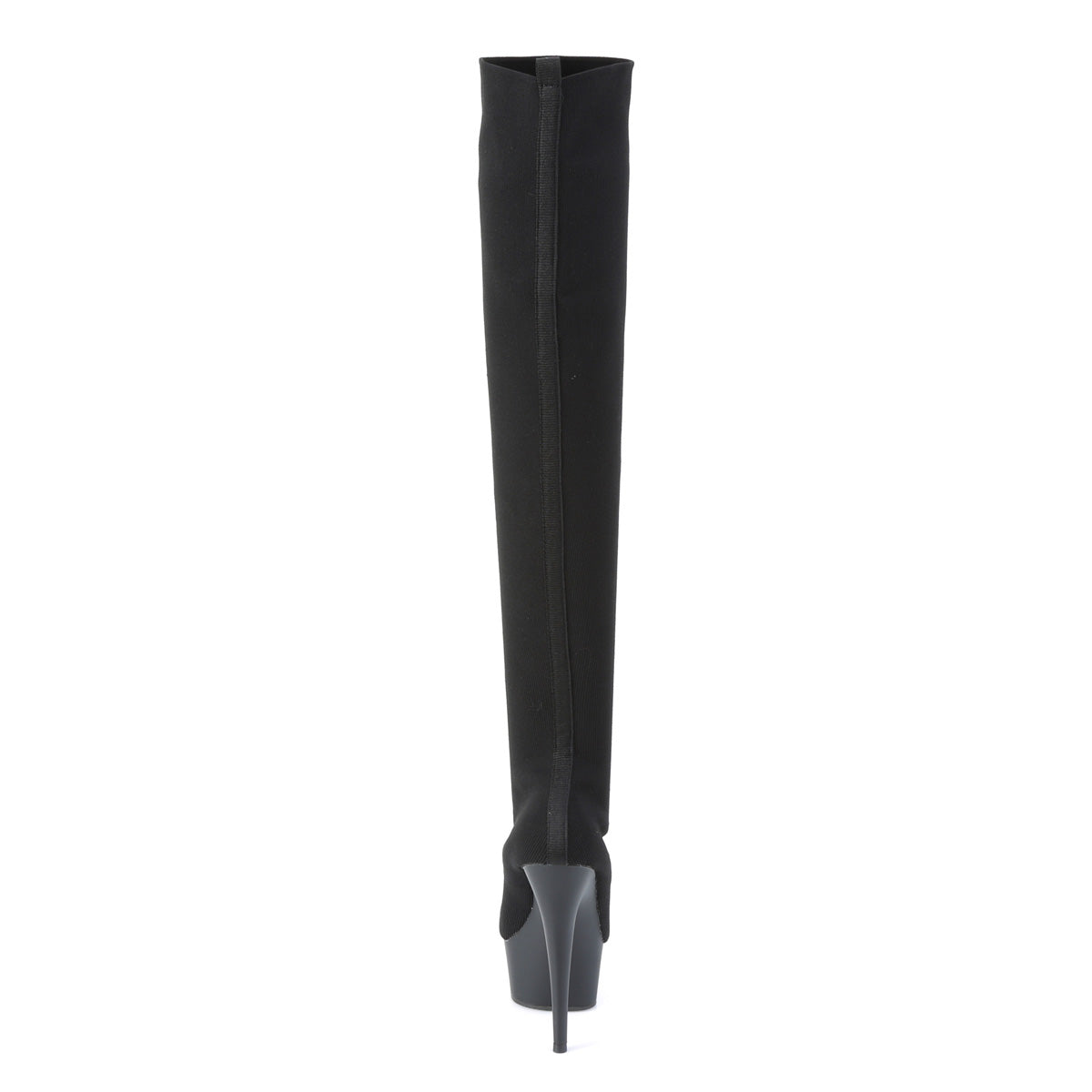 6 Inch Heel DELIGHT-3002-1 Black Stretch Knit Fabric