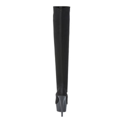 6 Inch Heel DELIGHT-3002-1 Black Stretch Knit Fabric