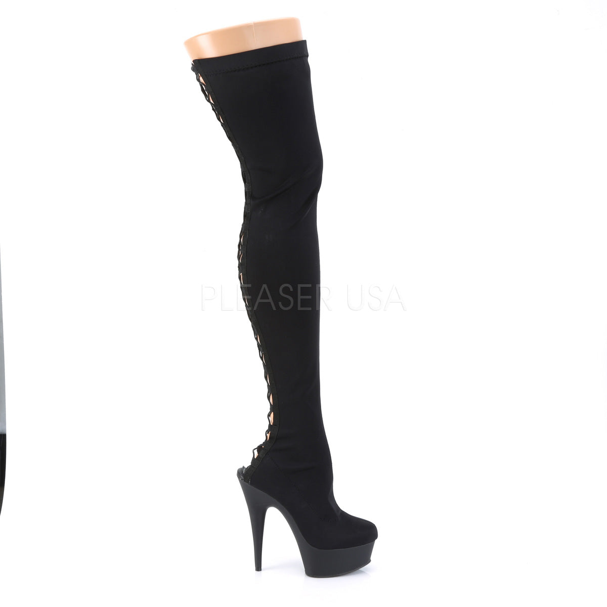 6 Inch Heel DELIGHT-3003 Black Lycra
