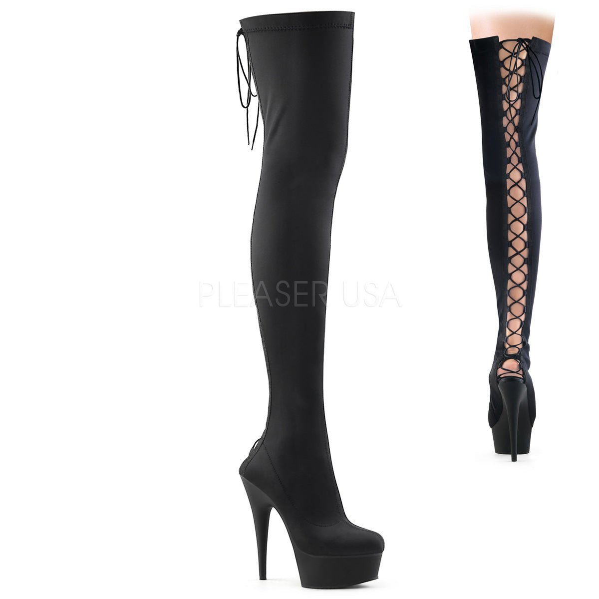 6" Heel DELIGHT-3003 Black Lycra