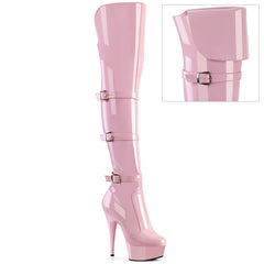 6 Inch Heel DELIGHT-3018 Baby Pink Stretch Patent