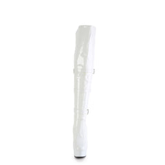 6 Inch Heel DELIGHT-3018 White Stretch Patent