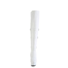 6 Inch Heel DELIGHT-3018 White Stretch Pu