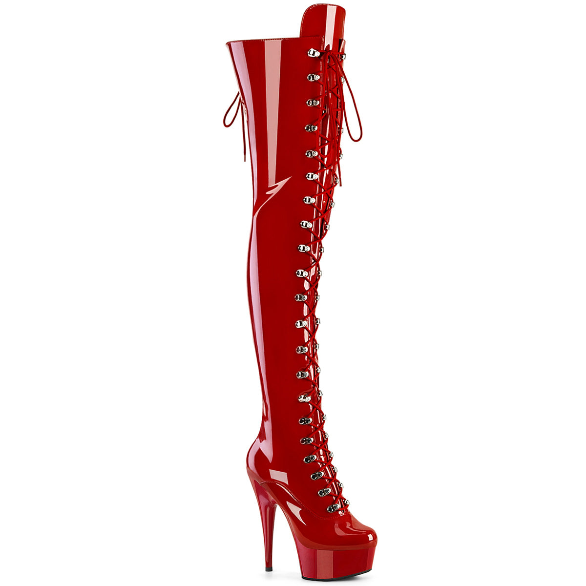 6 Inch Heel DELIGHT-3022 Red Stretch Patent