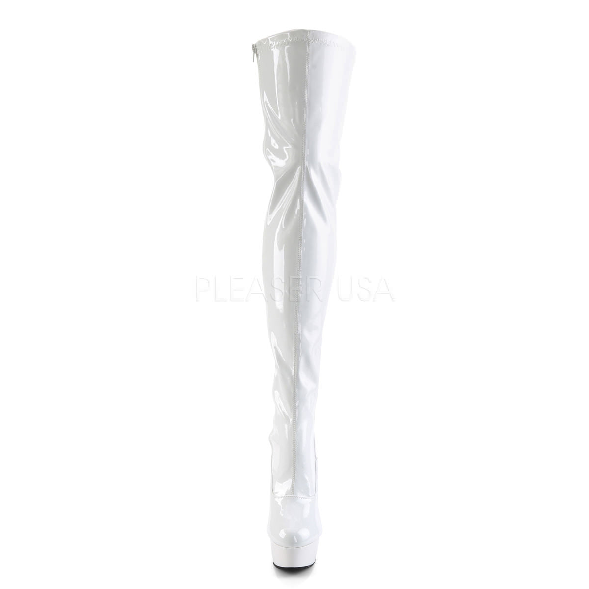 6 Inch Heel DELIGHT-3063 White Stretch Pat