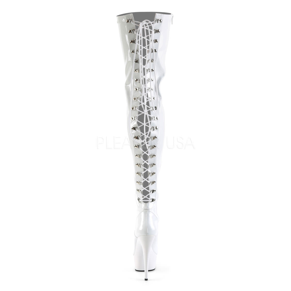 6 Inch Heel DELIGHT-3063 White Stretch Pat