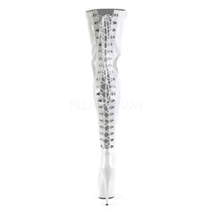 6 Inch Heel DELIGHT-3063 White Stretch Pat