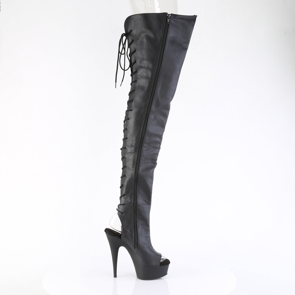 6 Inch Heel DELIGHT-4019 Black Pu