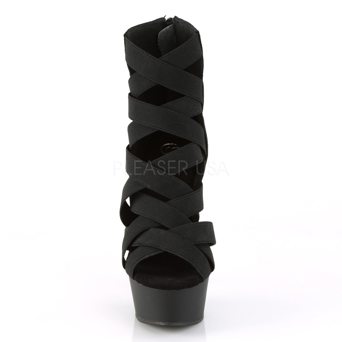 6 Inch Heel DELIGHT-600-24 Black Elastic Band