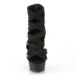 6 Inch Heel DELIGHT-600-24 Black Elastic Band