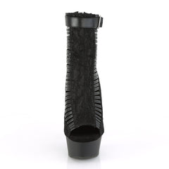 6 Inch Heel DELIGHT-600-27LC Black Pu Black Fabric