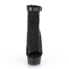 6 Inch Heel DELIGHT-600-27LC Black Pu Black Fabric