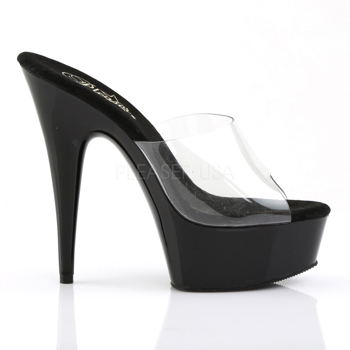 6 Inch Heel DELIGHT-601 Clear-Black