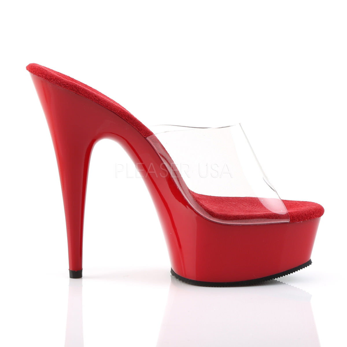 6 Inch Heel DELIGHT-601 Clear-Red