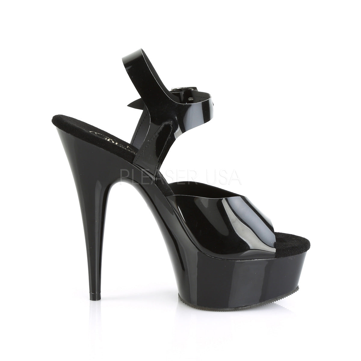 6 Inch Heel DELIGHT-608N Black Jelly Like TPU
