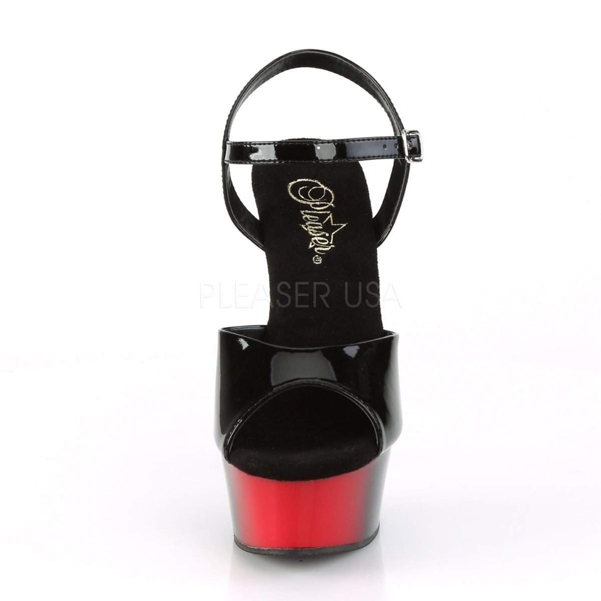 6 Inch Heel DELIGHT-609BR Black Pat Red