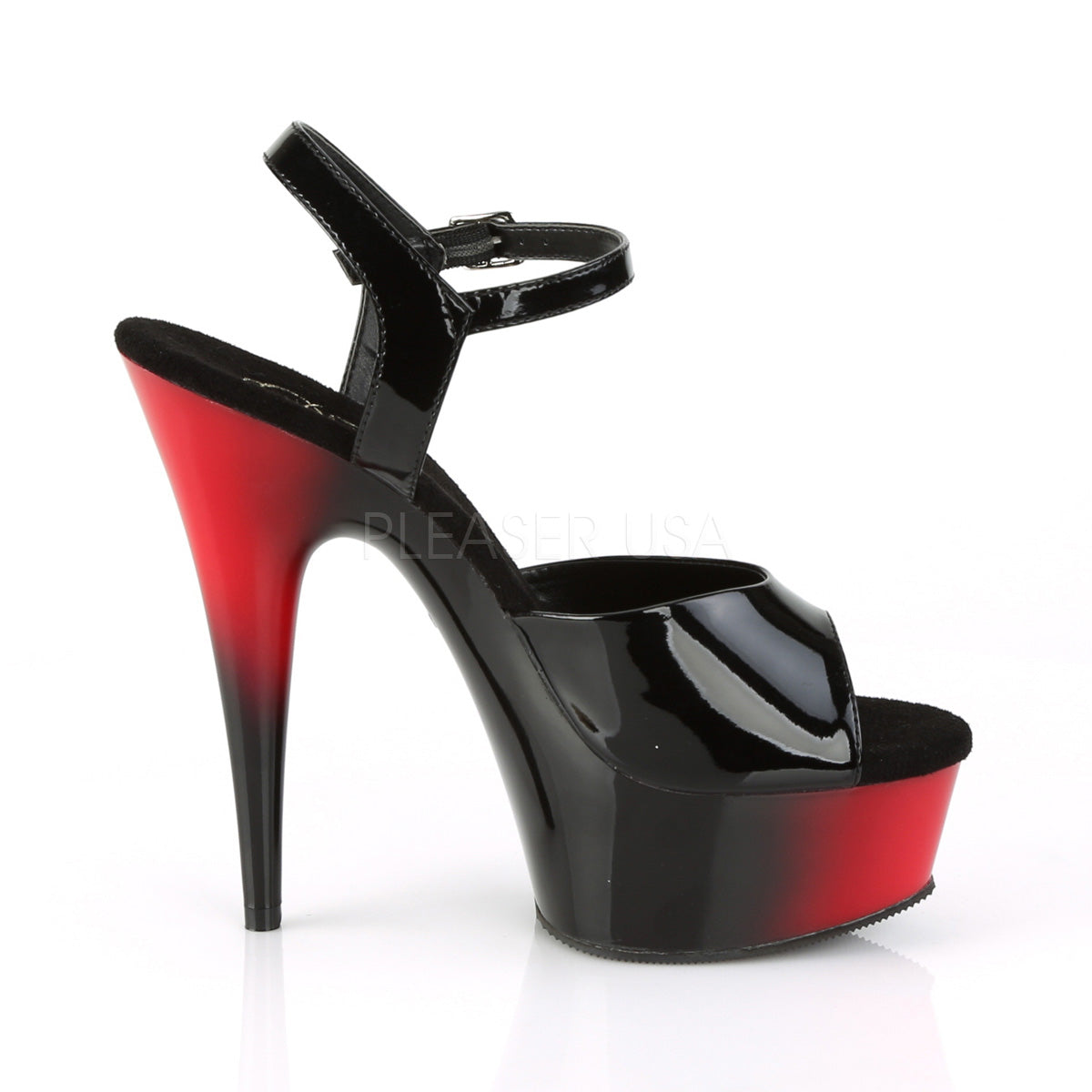 6 Inch Heel DELIGHT-609BR Black Pat Red