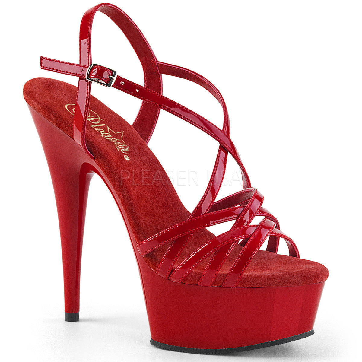 6" Heel DELIGHT-613 Red Exotic Dancing Shoes