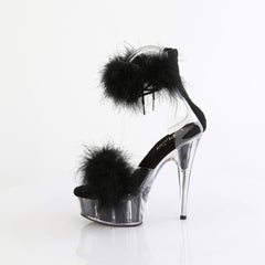 6 Inch Heel DELIGHT-624F Clear Black Fur
