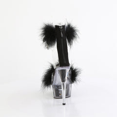 6 Inch Heel DELIGHT-624F Clear Black Fur