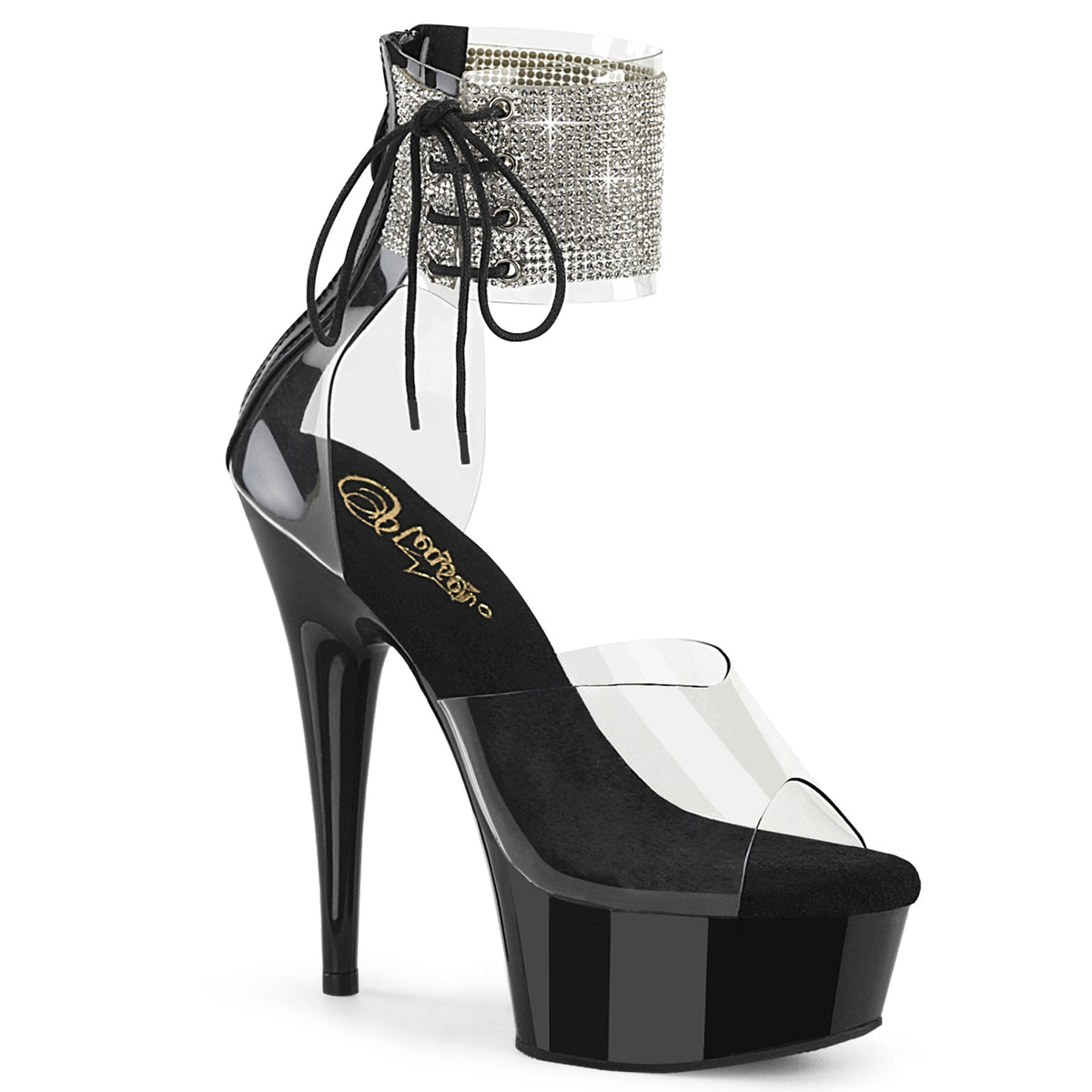 6 Inch Heel DELIGHT-624RS Clear Black