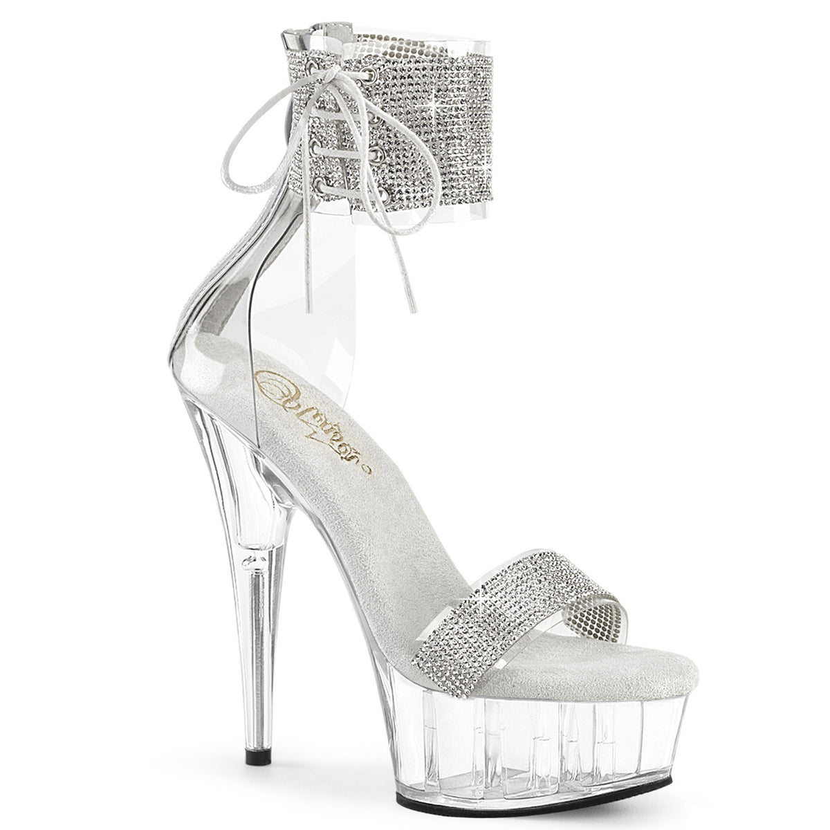 6 Inch Heel DELIGHT-627RS Clear Silver