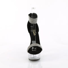 6 Inch Heel DELIGHT-641 Black Shimmery Fabric