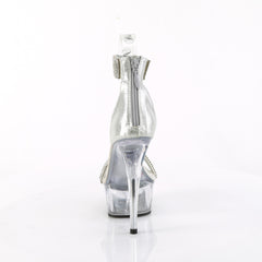 6 Inch Heel DELIGHT-641 Silver Shimmery Fabric
