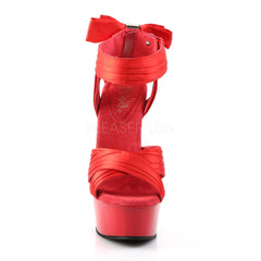 PLEASER DELIGHT-668 Red Satin-Red Sandals